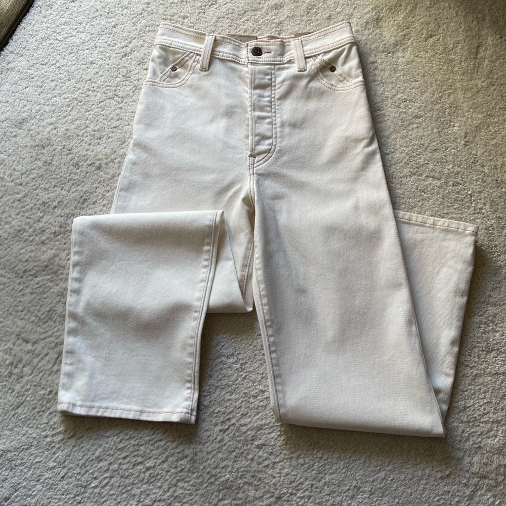 NWT Levi’s Ribcage Straight Ankle Cream High Rise Jeans Size 26/27